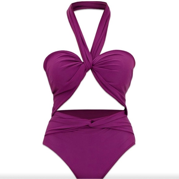 Andrea Iyamah Purple One Piece Swimsuit - Picture 3 of 8